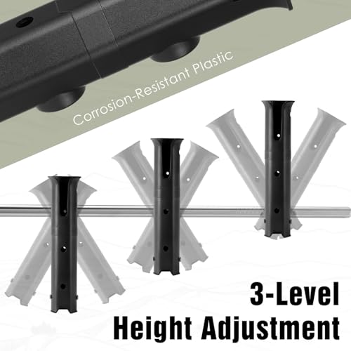Roylvan Black Bike & Boat Mount Fishing Rod Holder 360° Rotatable, Adjustable Clamp