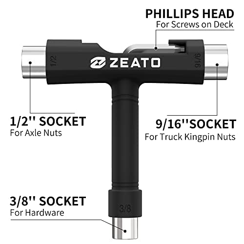 Multi-Function Skateboard T Tool - Portable Accessory - Black