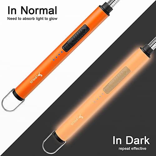 USB Rechargeable Arc Lighter - 360° Flexible Neck, Windproof - Orange