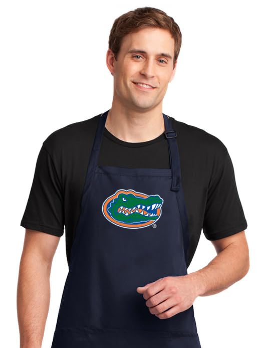 Florida Gators Apron - Navy | Premium Stain Release, 3 Pockets, Adjustable Neck