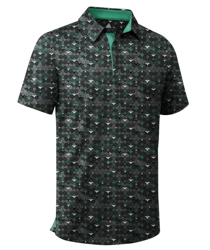 Men's Moisture Wicking Golf Polo Shirt - Blackish Green, Large