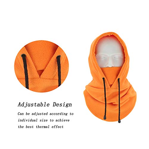 Cold Weather Balaclava Face Mask - Windproof Thermal Hood - Orange
