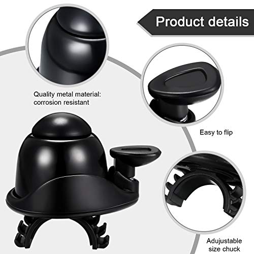 Adjustable Bike Bell - Loud Aluminum Ring Bell for Adults & Kids - Black