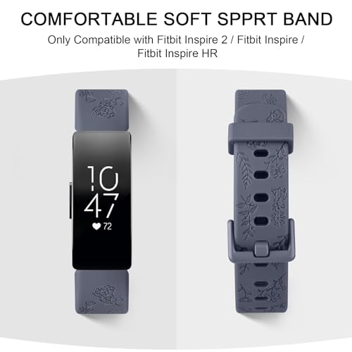 Silicone Sport Watch Bands for Fitness Tracker - Blue Gray, Purple, Green - Large
