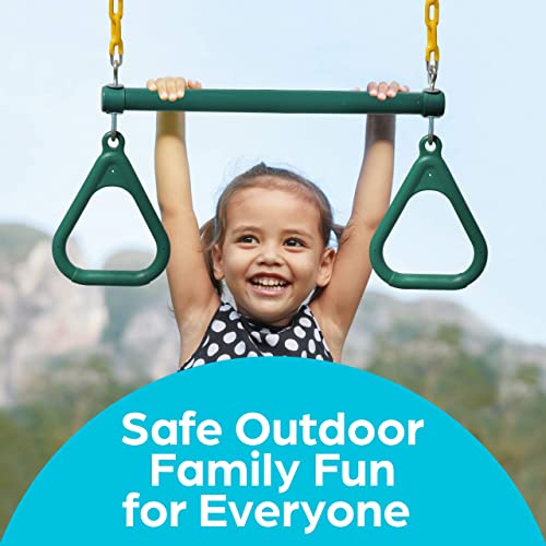 Trapeze Swing Bar with Heavy Duty Chains - Green
