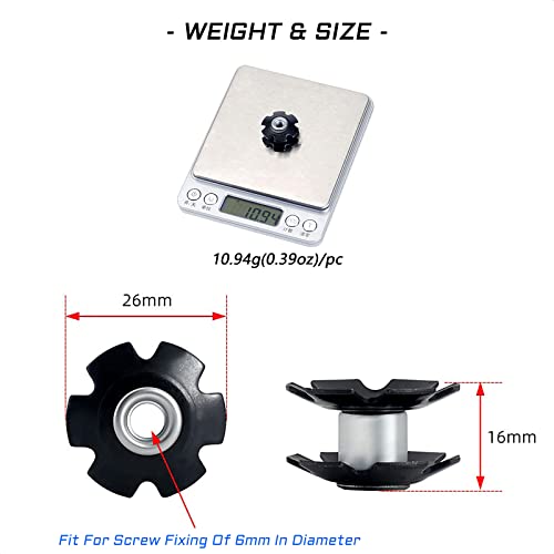 Bike Headset Star Nut - 6 Pack, Steel, 1-1/8" Diameter