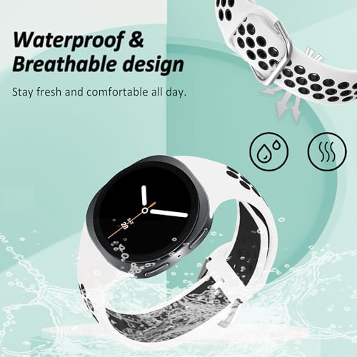Silicone Replacement Bands for Samsung Galaxy Watch 9/8 - White/Black