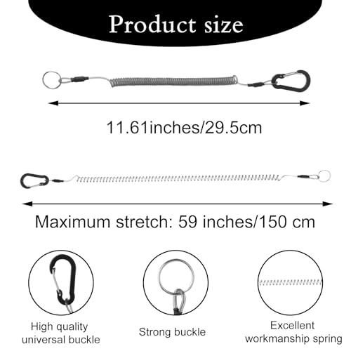 Heavy Duty Retractable Fishing Lanyard - 1.5 m Coiled Tether