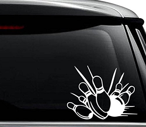 Bowling Pins Decal Sticker - 6 Inch Gloss White for Laptop, Car, Wall
