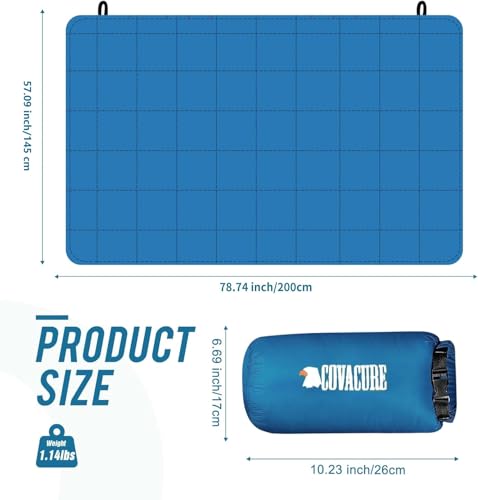 Covacure Blue Packable Down Alternative Camping Blanket 57x78"