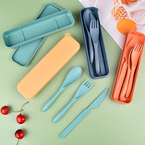 4-Piece Reusable Travel Utensil Set with Portable Case - Small
