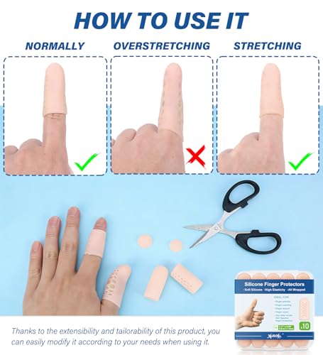Silicone Finger Cots - Soft Gel Caps for Pain Relief & Protection