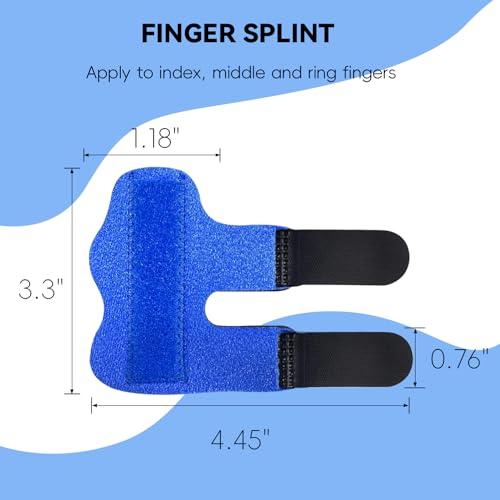 Universal Finger Splint for Trigger Finger & Arthritis Pain - 2 Pack, Blue