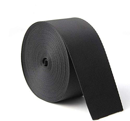 10 Yards Black Nylon Webbing Strap - 2 Inch Wide Heavy Duty