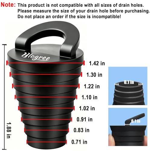 HLOGREE Universal Kayak & Boat Scupper Plugs 8 Pack, 1.35-1.55 inch Fit
