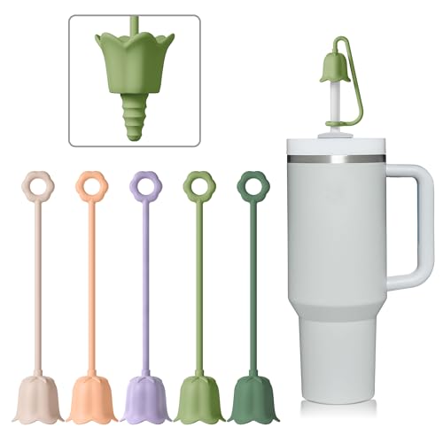 Silicone Straw Covers for Stanley Tumbler Cup - 5 Pcs Multicolor