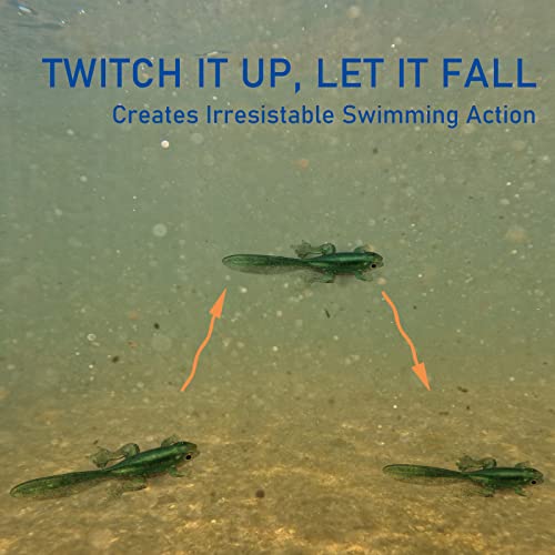 Soft Plastic Frog Baits - 3.2 Inch Red Flash Tadpole Swimbaits