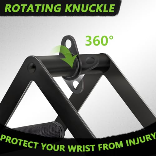 Double D Row Handle Cable Attachment - Steel with Non-Slip Grip