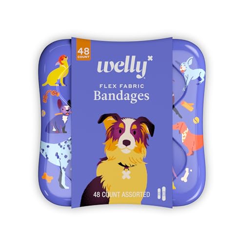 Colorful Flexible Fabric Bandages - Assorted Shapes, 48 Count
