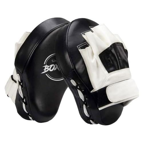 Valleycomfy Curved Boxing Punch Mitts for Men Women Black White
