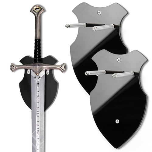 Lesnala Black Wall Mounted Sword Rack - Vertical Display Stand, 2 Pack