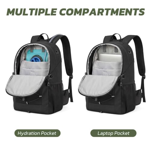 TILYMOL 30L Travel Hiking Backpack with Hydration System - Black