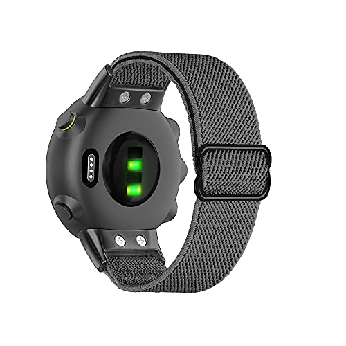 C2D JOY Black Stretchy Nylon Loop Strap for Garmin Forerunner 45/45S - Adjustable Wrist Fit