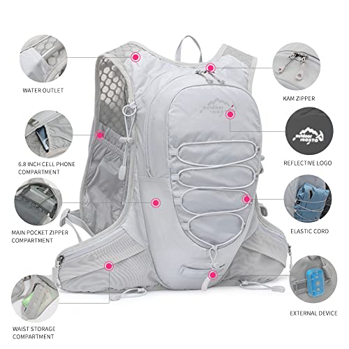 Running Hydration Vest - Ergonomic Water Backpack 3L - Grey
