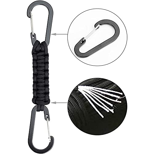Paracord Keychain Carabiner Clip - 7.3 inch Durable Lanyard Hook