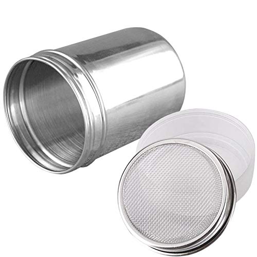 Stainless Steel Powder Sugar Shaker with Lid - Fine Mesh Sifter
