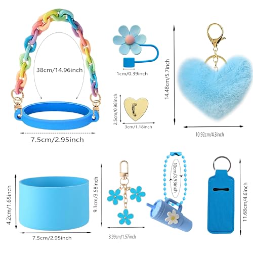 Stanley Cup Accessories Set - Handle Strap, Charms, Blue