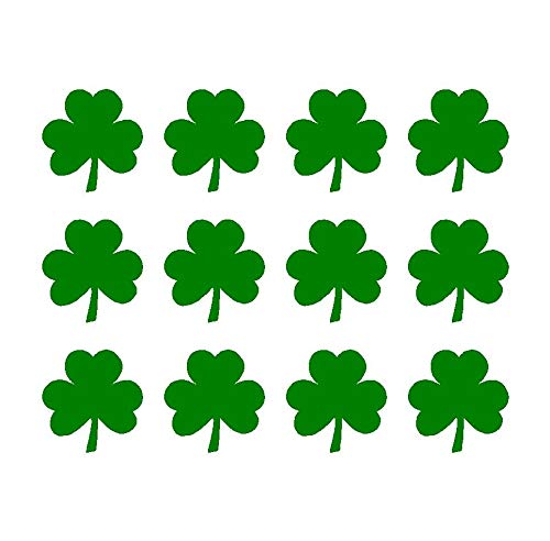 Irish Shamrock Vinyl Decals - Set of 12 Green 1" Stickers
