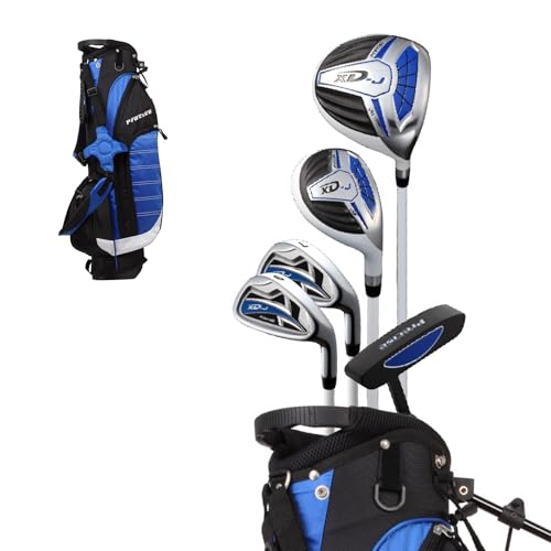 Junior Golf Club Set for Ages 9-12 - Blue, Right Hand, Lightweight Graphite Shafts