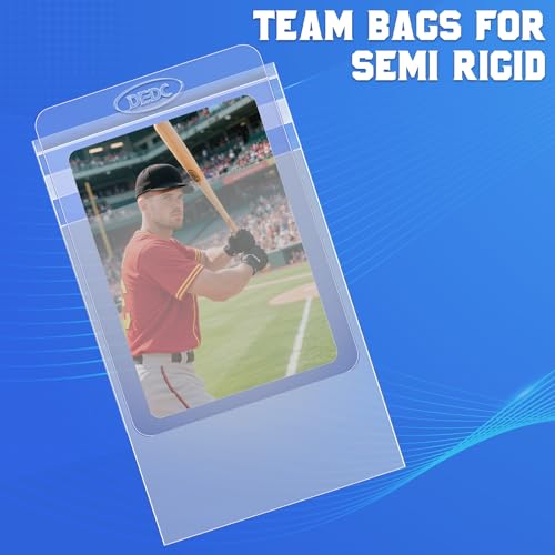 DEDC 200Pcs Team Set Bags Resealable Card Holder for Semi Rigid