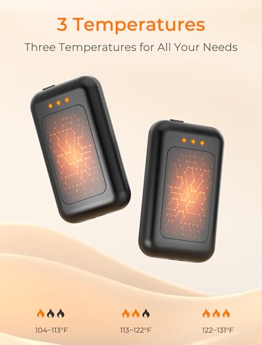 Rechargeable Electric Hand Warmer - Portable for Camping & Golf - Black 1 Pack