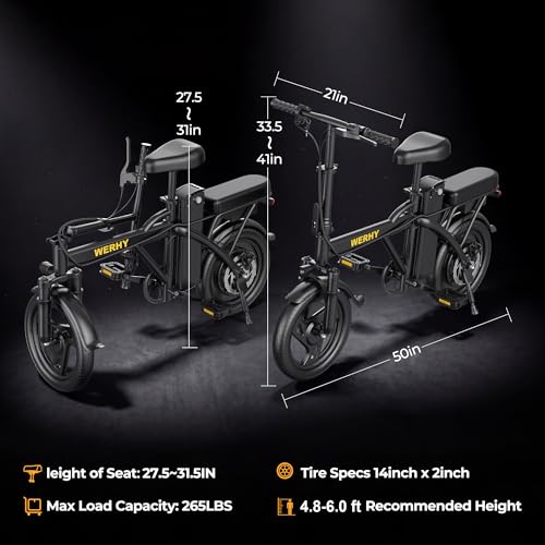 Folding Electric Bike for Adults - 500W Motor, 20 MPH, Black