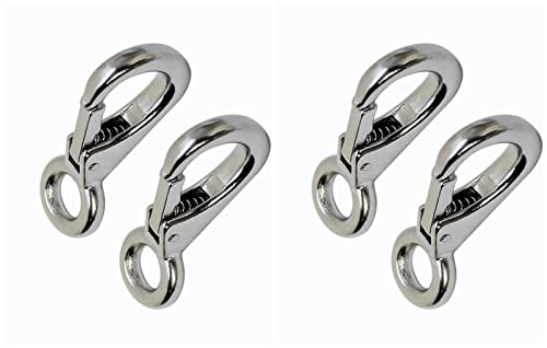 316 Stainless Steel Fixed Snap Hook - Quick Release Shackle (53mm, 4 Pack)