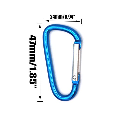 30pc D-Shaped Aluminum Alloy Carabiner Clips for Camping & Hiking
