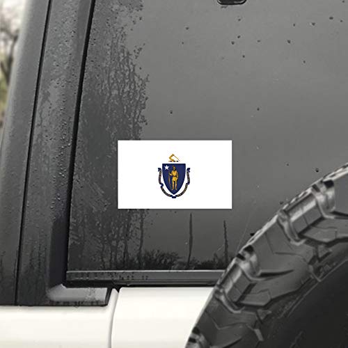 Massachusetts State Flag Decal Stickers - 2-Pack, 5x3 Inches