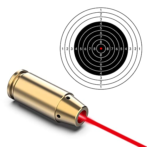 9mm Red Dot Laser Bore Sighter with 3 Sets of Batteries - Brass