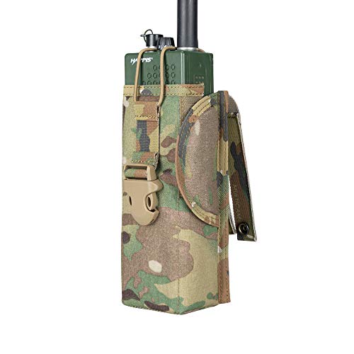 Multicam Tactical Radio Holster Pouch - Molle Adjustable Walkie Talkie Carrier