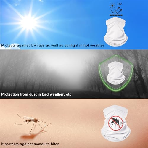 8 Pack Neck Gaiter Face Mask - Multicolor Cooling UV Protection