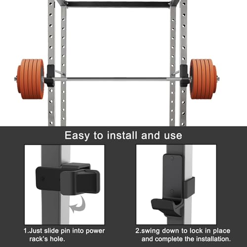 J-Hooks for 2"x2" Power Rack with 1/2" Hole - Steel Hooks, Set of 2