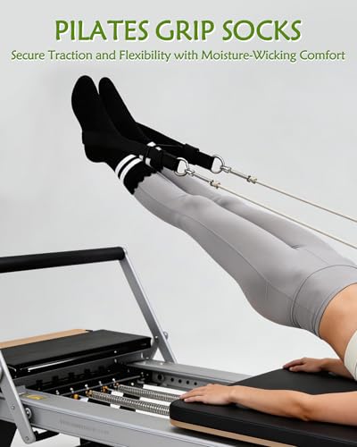 Non-Slip Pilates Socks for Women - Ruffle Crew, 4 Pairs Multicolor