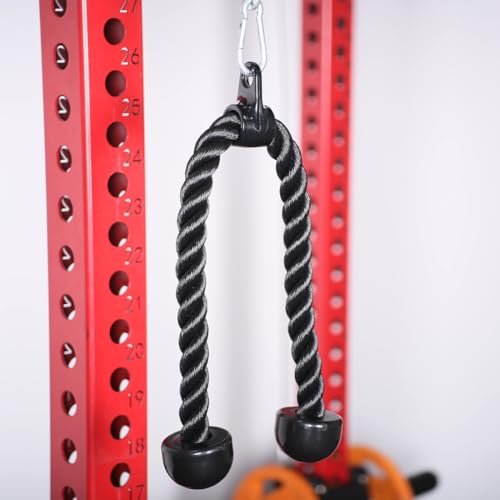 Heavy-Duty Tricep Rope Attachment - 27 & 36 Inches, Nylon with Rubber Ends