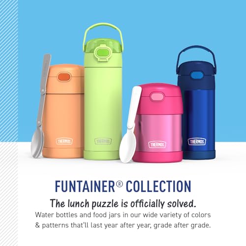 THERMOS FUNtainer Pink Ombre 12oz Kids Water Bottle with Straw, Vacuum Insulated