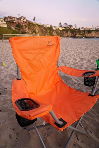 Mountain Summit Gear Orange Folding Camping Chair with Carry Bag - 300 lbs Capacity