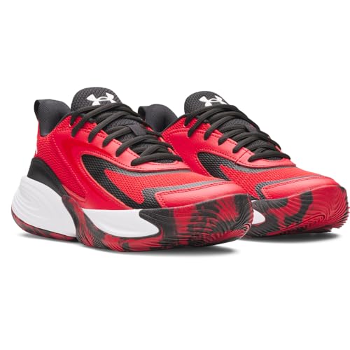 Under Armour Kids Grade School Size Lockdown 8 Basketball Shoes - Big Kid Red/Black/White