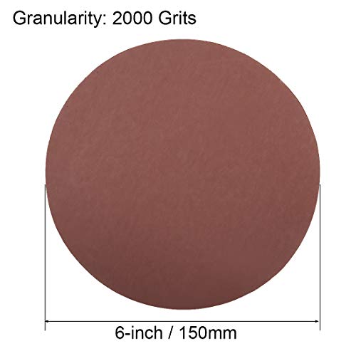 uxcell 6" PSA Sanding Discs 2000 Grits Self Stick Aluminum Oxide Sandpaper for Random Orbital Sander Wood Metal Dry Polishing 20pcs
