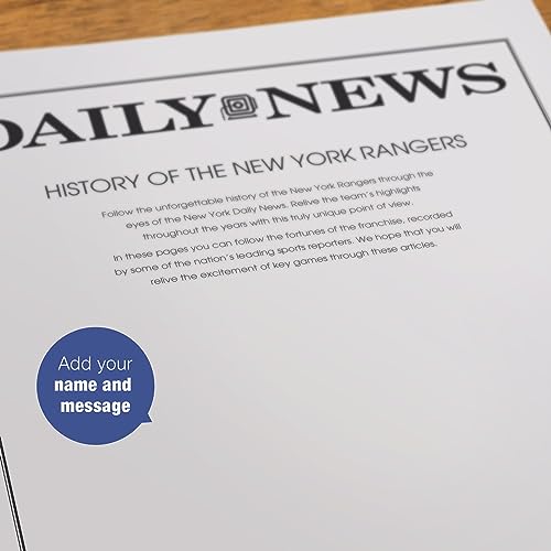 Personalized New York Rangers Hockey History Book - A3 Deluxe Hardcover